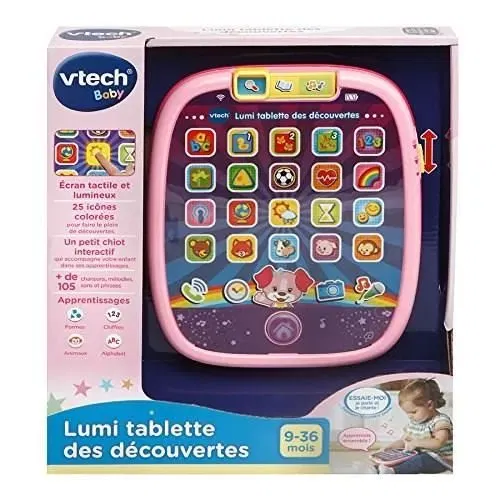 Vtech Baby - Lumi Tablette des Découvertes - Tablette tactile lumineuse éducative pour enfant de 9 à 36 mois - Rose Vtech Baby - Lumi Tablette des Découvertes - Tablette tactile lumineuse éducative pour enfant de 9 à 36 mois - Rose