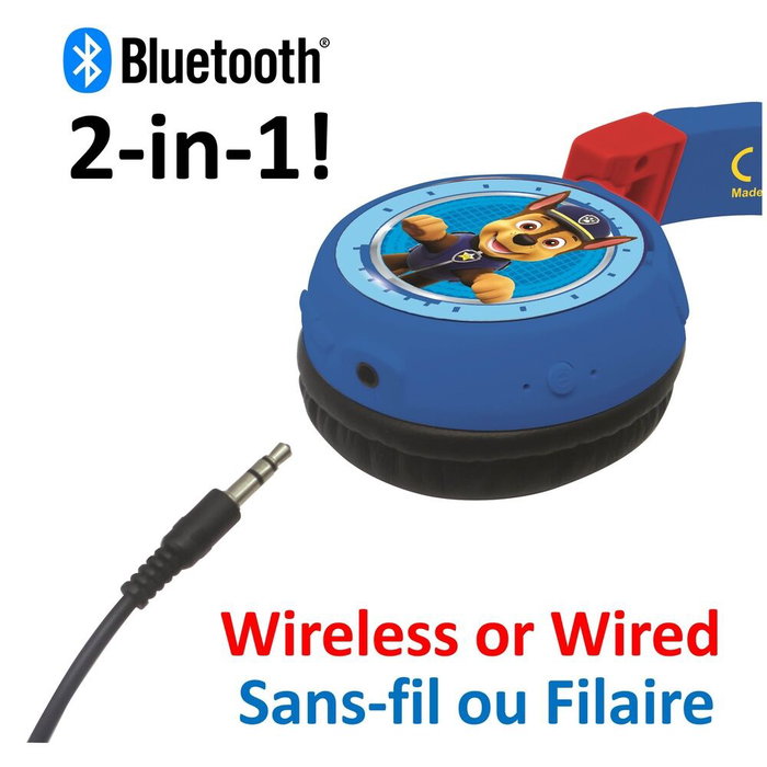 LEXIBOOK Casque 2-en-1 Pat' Patrouille Bluetooth et filaire