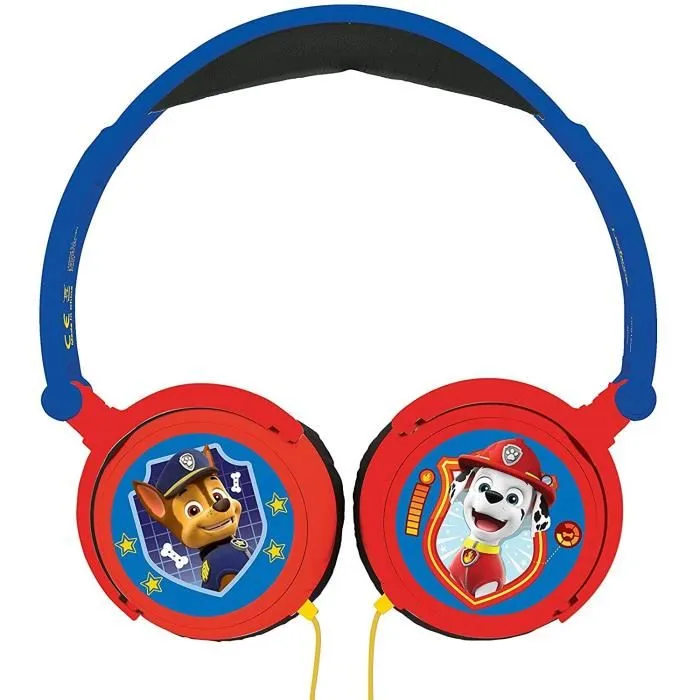 Lexibook Casque Stereo Enfant Filaire Pliable Pat' Patrouille - Limitation de Volume, Cable Detachable et Branchement 3.5 mm - Modele JY820FR