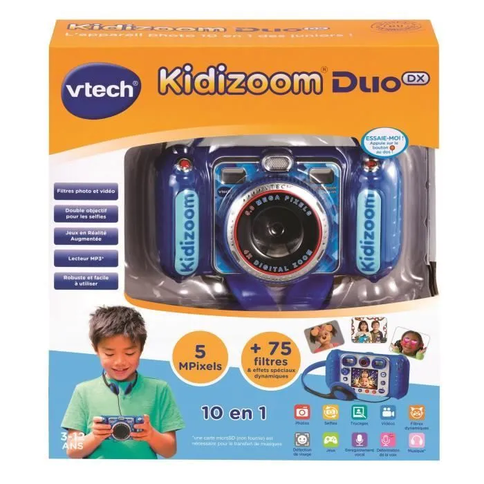 Vtech Kidizoom Duo DX Appareil Photo Enfant Bleu - Double Objectif, Filtres Dynamiques, Jeux en Réalité Augmentée - 3 à 12 ans Vtech Kidizoom Duo DX Appareil Photo Enfant Bleu - Double Objectif, Filtres Dynamiques, Jeux en Réalité Augmentée - 3 à 12 ans