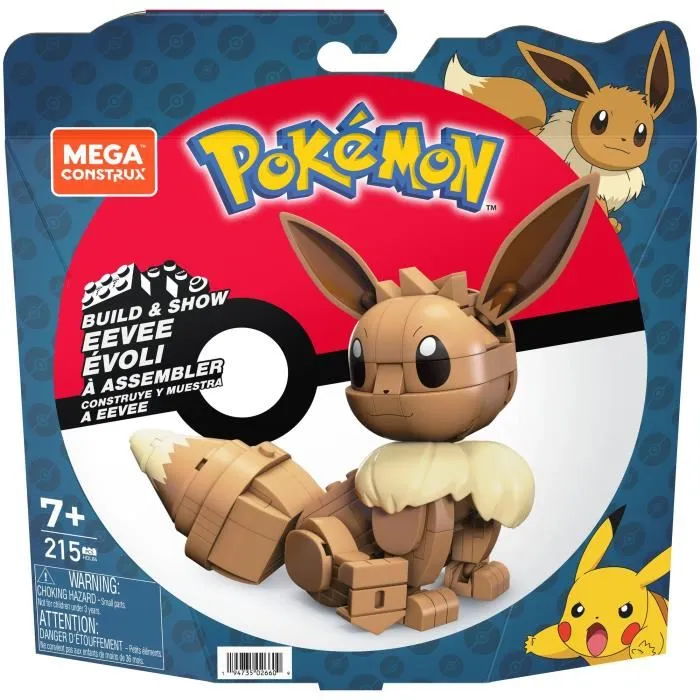 Personnage articulé Mega Construx Eevee Medium + 7 Ans 215 Pièces