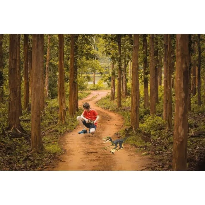 LEXIBOOK - Dinosaure télécommandé interactif Velociraptor 45 cm avec mouvements articulés, sons, lumières et télécommande 2.4GHz