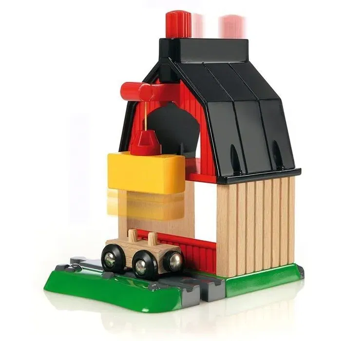 BRIO - Circuit de la Ferme en bois 20 pièces - Coffret complet avec tracteur, grue et animaux - Jeu de construction Ravensburger pour enfants