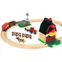 BRIO - Circuit de la Ferme en bois 20 pièces - Coffret complet avec tracteur, grue et animaux - Jeu de construction Ravensburger pour enfants