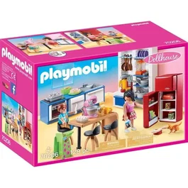 Playmobil 70206 Maison Traditionnelle - Cuisine Familiale avec 2 Personnages et 3 Meubles, 129 Pièces, Jouet pour Enfants dès 4 Ans