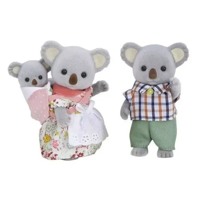 Sylvanian Families Famille Koala 5310 - Personnages Articulés Habillés - Maman, Papa et Bébé - Jouet Enfant 3 ans et plus