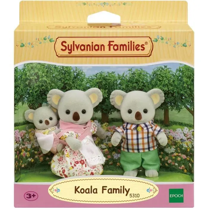 Sylvanian Families Famille Koala 5310 - Personnages Articulés Habillés - Maman, Papa et Bébé - Jouet Enfant 3 ans et plus