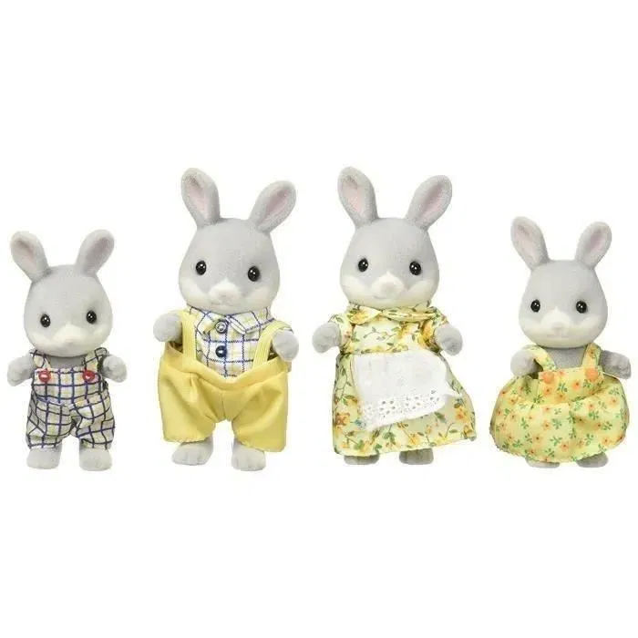 Sylvanian Families 4030 Famille Lapin Gris - Figurines Familles Sylvanian, Jouet Enfants 3 ans et plus, 4 Personnages