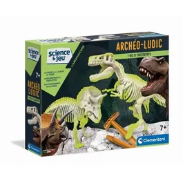 Clementoni Science & Jeu Archéo Ludic - Kit de Fouilles Fossiles T-Rex et Tricératops - Jeu Éducatif Archéologie - À Partir de 8 Ans