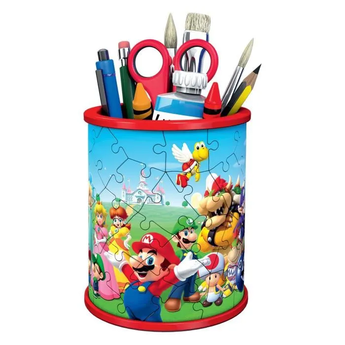 Ravensburger - Pot à Crayons 3D Puzzle Super Mario - 54 Pièces Sans Colle - Pour Enfants à Partir de 6 Ans
