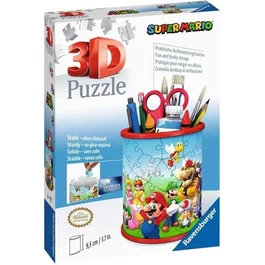 Ravensburger - Pot à Crayons 3D Puzzle Super Mario - 54 Pièces Sans Colle - Pour Enfants à Partir de 6 Ans
