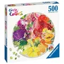 Ravensburger Circle of Colors - Puzzle rond 500 pièces, Thème Fruits et Légumes Abstrait, Illustration tendance, pour Adultes
