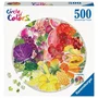 Ravensburger Circle of Colors - Puzzle rond 500 pièces, Thème Fruits et Légumes Abstrait, Illustration tendance, pour Adultes