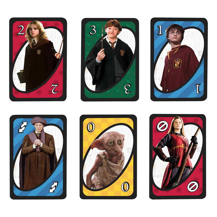 Uno - Jeu de cartes Harry Potter - Version multilingue (Anglais, Français, Allemand, Italien, Portugais, Espagnol) - 2 à 10 joueurs - Dès 7 ans - Réf. Fnc42 Mattel Games