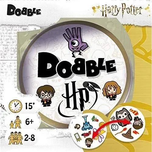 Asmodee Dobble Harry Potter - Jeu de cartes rapide à partir de 6 ans, 2 à 8 joueurs, 55 cartes rondes, version française