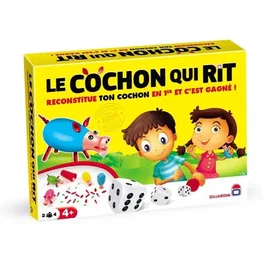 Dujardin LE COCHON QUI RIT - Jeu de société par 4 - Rassemblez votre cochon en lançant les dés - Jeu familial