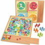 Jeujura Jeux de l'oie et petits chevaux - Plateau avec coffret en bois
