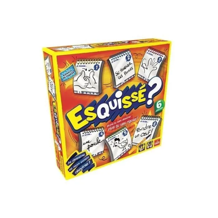 Goliath Esquissé - Jeu de dessin et de devinettes d'ambiance pour 6 joueurs, à partir de 8 ans - Avec cartes, sablier et stylos effaçables