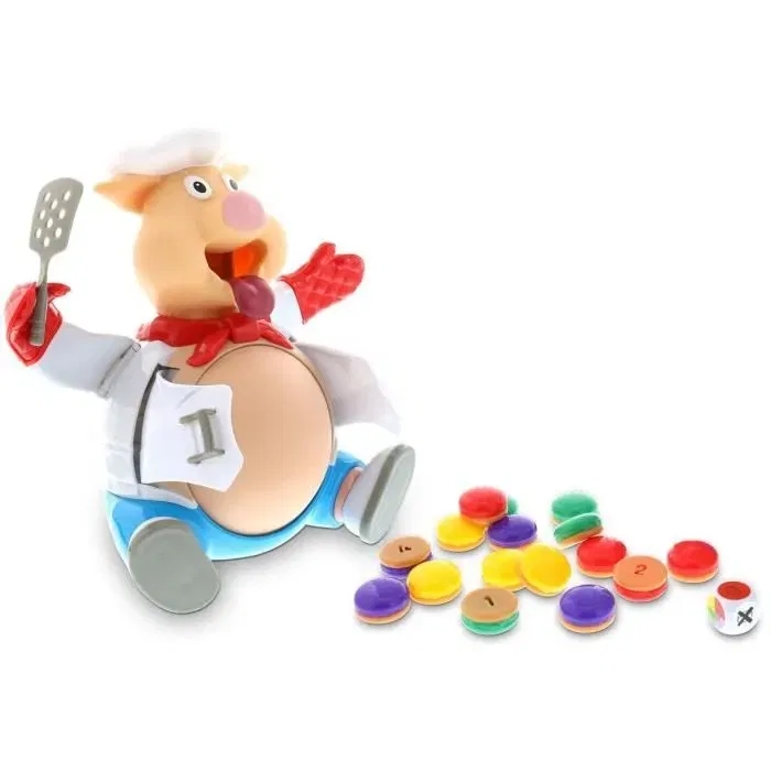 Goliath - Jeu de société Cuisto Dingo - Cochon cuisinier avec ventre gonflable et hamburgers - Pour enfants