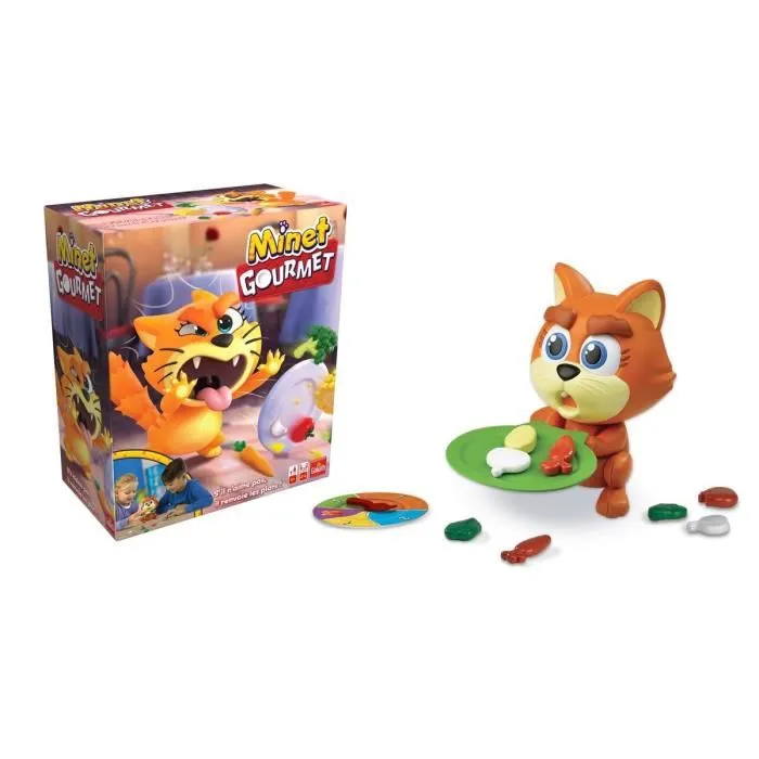 Goliath Minet Gourmet - Jeu de société pour enfants, chat gastronome et pizza, gestion de colère