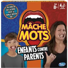 Hasbro Gaming Mâche-Mots Enfants contre Parents - Jeu de société familial en français - Ambiance et devinettes pour enfants à partir de 8 ans