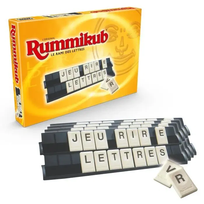 Hasbro Gaming Rummikub Lettres - Jeu de société éducatif de réflexion avec mots, version française, de 7 ans
