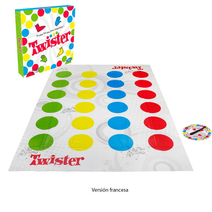 Hasbro Gaming - Jeu de société Twister - Version française - Pour 2 à 4 joueurs - À partir de 6 ans - Jeu d'équilibre et d'adresse avec tapis et roulette - Réf. 98831 Hasbro Gaming - Jeu de société Twister - Version française - Pour 2 à 4 joueurs - À partir de 6 ans - Jeu d'équilibre et d'adresse avec tapis et roulette - Réf. 98831