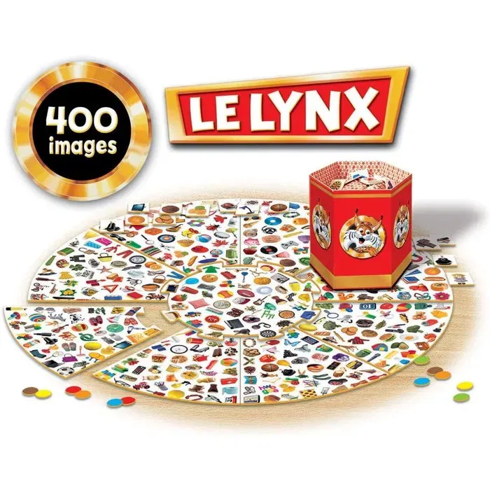 Educa 16042 - Le Lynx 400 Images, Jeu de Société pour Famille et Enfants Dès 6 Ans pour Renforcer Mémoire Visuelle et Réflexes