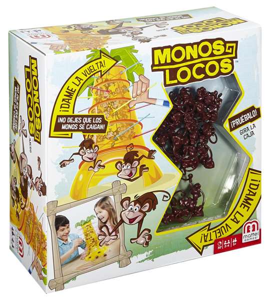 Mattel Jeu Monos Locos - Jeu de société pour enfants et adultes (dès 5 ans) - Version espagnole
