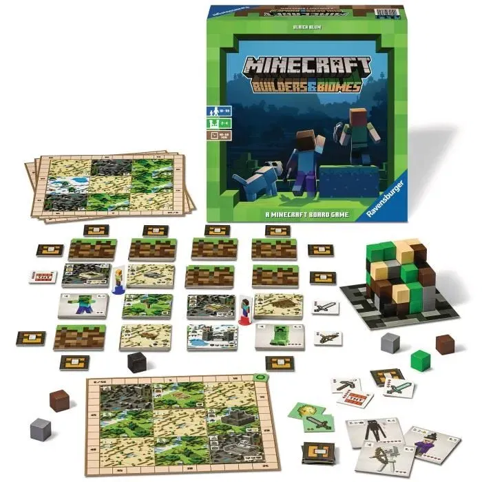 Ravensburger - Minecraft Builders & Biomes - Jeu de société de construction et d'aventure - À partir de 10 ans