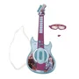 Lexibook - Guitare électronique lumineuse Frozen Reine des Neiges avec lunettes-micro pour enfant - Effets lumineux, 2 modes de jeu, aux-in - Jouet musical