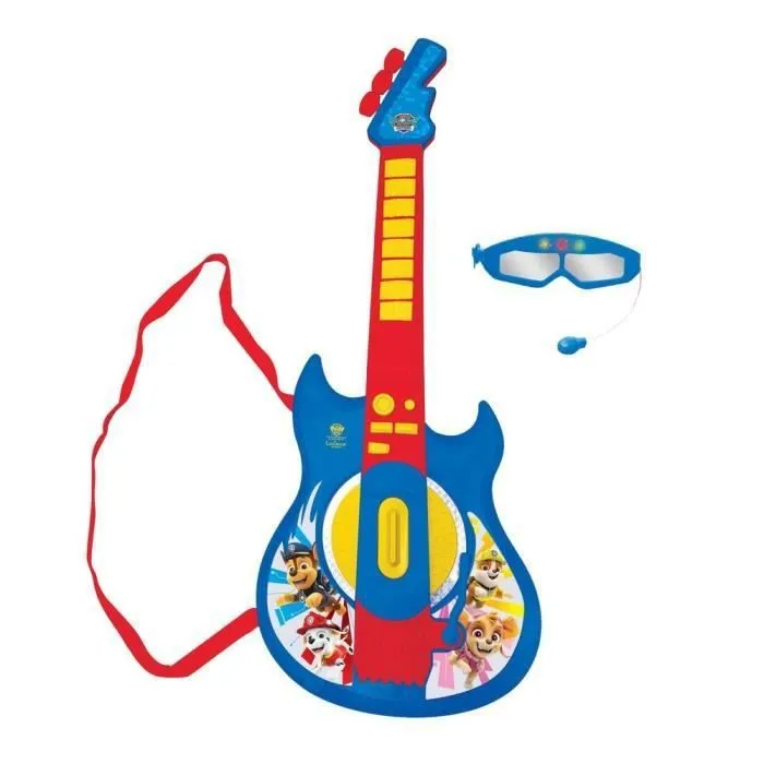 Lexibook - Guitare électronique avec micro et effets lumineux Pat' Patrouille - 2 modes de jeu - Jouet musical pour enfants