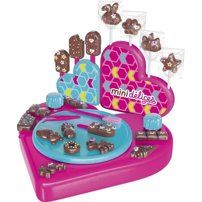 Lansay Atelier Chocolat 5 en 1 Mini Délices - Coffret Créatif pour Enfants dès 6 Ans avec Moules et Décorations, Fabrication de Succès, Oursons Guimauve et Barres Chocolatées