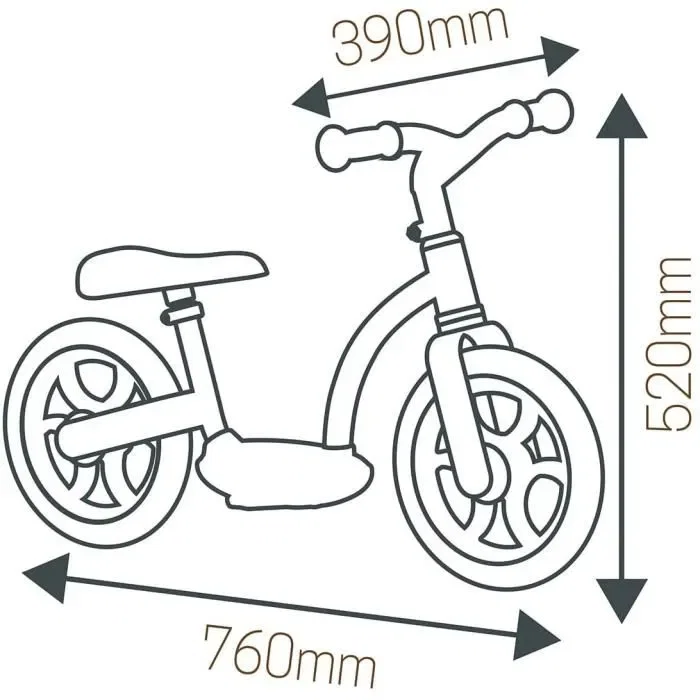 Smoby Draisienne Confort Mixte Enfant Vert pour Apprentissage Vélo et Équilibre en Extérieur - Fabrication Espagnole