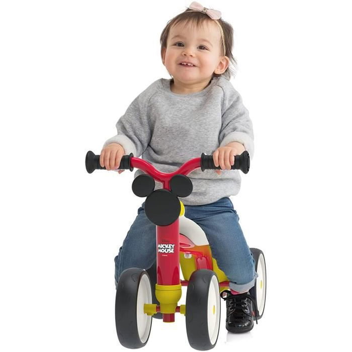 Smoby Porteur Mickey Mouse Rookie en métal - Rouge