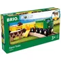 BRIO - Ravensburger - Train des Animaux de la Ferme en bois - Circuit de transport avec animaux et wagons - Jouet en bois et métal pour enfants dès 3 ans