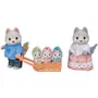 Sylvanian Families - Figurine La Famille Husky avec 5 Personnages Articulés et Vêtements Amovibles, pour Enfant à Partir de 3 Ans (Bleu)