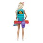 Barbie - Poupée Malibu ¡Vamos De Camping! avec Brooklyn et accessoires - Ensemble de camping avec sac de couchage, chiot et plus de 10 accessoires - Réf. Hdf73 Mattel