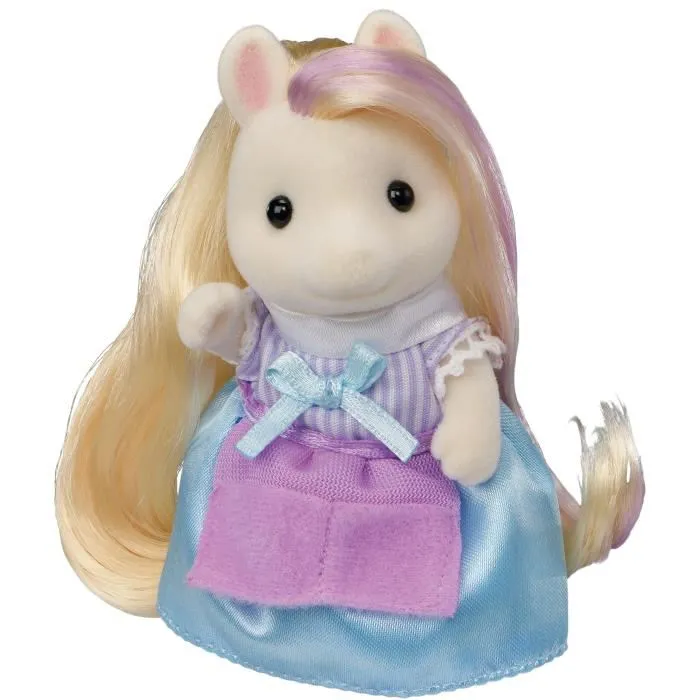 Sylvanian Families Maman Poney et Son Kit de Coiffure avec 17 Accessoires, Chariot, Figurine Jouet Enfant 3 Ans et Plus, Bleu