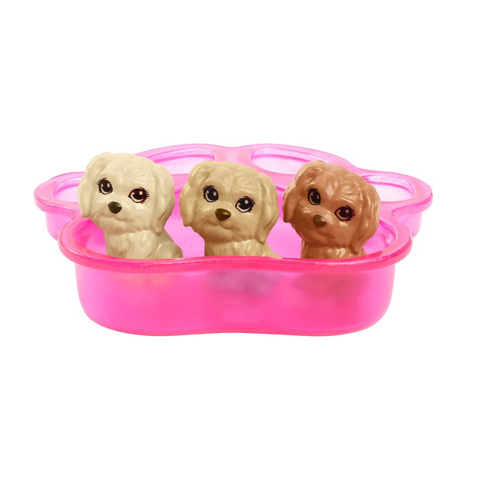Barbie Muñeca Perritos Recién Nacidos - Poupée Barbie avec chiots nouveau-nés, sac à dos et accessoires, Hck75 Mattel - Jouet pour enfants 3-7 ans