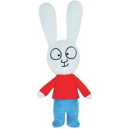 Jemini Peluche Simon le lapin sans masque - Peluche douce 27 cm - Personnage de livre et série animée pour enfants