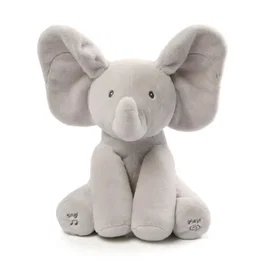 Gund 6054176 Éléphant Peluche Interactive Bébé avec Jeu Cache-Cache, Chante et Parle, Peluche Douce, 2 Modes de Jeu, Lavable, À Partir de 10 Mois
