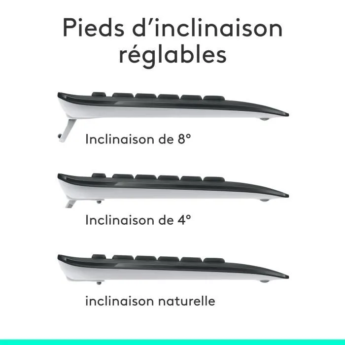 Logitech MK540 - Ensemble Clavier et Souris Sans Fil - AZERTY Noir - Confortable, Précis et Réduit le Bruit