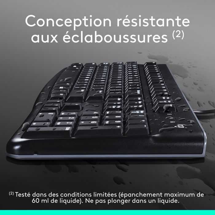 Logitech MK120 Combo Clavier AZERTY Français + Souris Optique USB 2.0 Logitech MK120 Combo Clavier AZERTY Français + Souris Optique USB 2.0