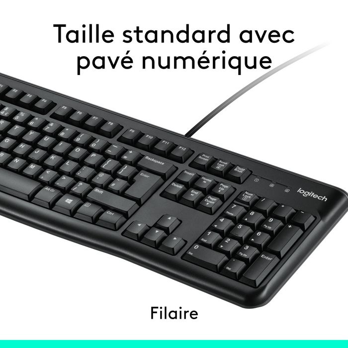 Logitech MK120 Combo Clavier AZERTY Français + Souris Optique USB 2.0 Logitech MK120 Combo Clavier AZERTY Français + Souris Optique USB 2.0
