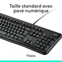Logitech MK120 - Ensemble clavier et souris filaires AZERTY noir - Clavier avec touches plates silencieuses et pavé numérique