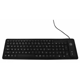 Mobility Lab ML300559 - Clavier flexible USB AZERTY étanche et enroulable, 107 touches, résistant à l'eau