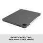 Logitech Combo Touch Étui clavier AZERTY avec trackpad pour iPad Pro 12.9 5e génération et iPad Air 5e/6e génération - Gris