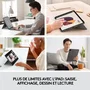 Logitech Combo Touch Étui clavier AZERTY avec trackpad pour iPad Pro 12.9 5e génération et iPad Air 5e/6e génération - Gris