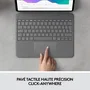 Logitech Combo Touch Étui clavier AZERTY avec trackpad pour iPad Pro 12.9 5e génération et iPad Air 5e/6e génération - Gris
